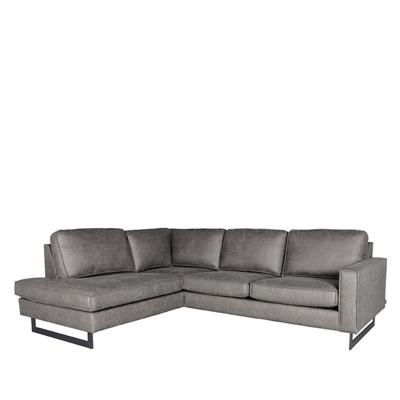 LABEL51 Hoekbank Arezzo - Grijs - Microfiber - Ottomane + 2,5-Zits LABEL51 Hoekbank Arezzo - Grijs - Microfiber - Ottomane + 2,5-Zits
