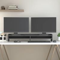 VidaXL Monitorstandaard 100x24x16 cm massief grenenhout grijs - thumbnail