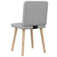 Eetkamerstoelen 2 st stof lichtgrijs - thumbnail
