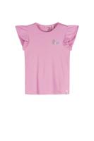 NoNo zomer top meisjes - fresia paars - rib, jersey, fancy mouw - Kesta - thumbnail