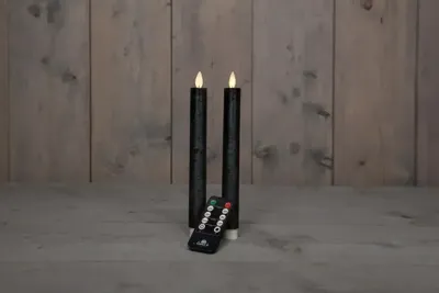 LED Dinerkaars Wax 23cm Antraciet 2st