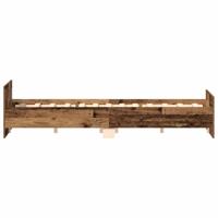 Bedframe zonder matras bewerkt 140x190 cm bewerkt hout oud - thumbnail