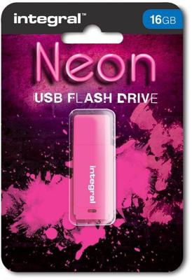 Integral Neon USB 2.0 stick, 16 GB, roze