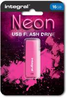 Integral Neon USB 2.0 stick, 16 GB, roze - thumbnail