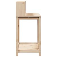 Oppottafel met schappen 108x50x109,5 cm massief grenenhout - thumbnail