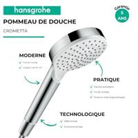 Hansgrohe Crometta handdouche 100 1jet EcoSmart, wit/chroom - thumbnail