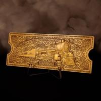 Polar Express Replica Train Ticket 24k Gold Plated Limited Edition - thumbnail