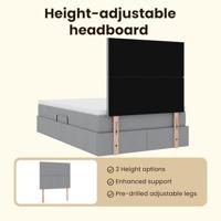 Opbergbed met LED met matras Lichtgrijs 120 x 190 cm Polyester - thumbnail