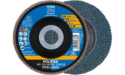 PFERD TOOLS 67664125 Z Psf Steelox Lamellenschijf Diameter 125 mm Boordiameter 22.23 mm Korrelgrootte (num) 40 10 stuk(s)