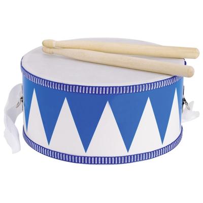 Goki houten trommel met stokken blauw/wit