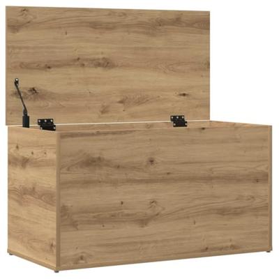 Opbergkist 84x42x46 cm bewerkt hout artisanaal eikenkleurig