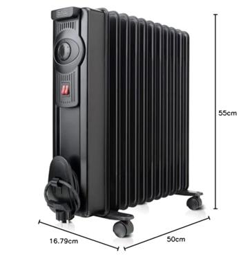 Olieradiator (11 kamers) Black & Decker BXRA2000E Zwart 2000 W