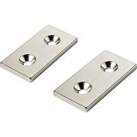TRU COMPONENTS W40L20T5-2M4 Permanente magneet Rechthoekig (l x b x h) 40 x 20 x 5 mm N35 Grenstemperatuur (max.): 80 ° - thumbnail