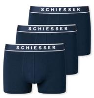 Schiesser Boxershorts 95/5 blauw 3-pack - thumbnail