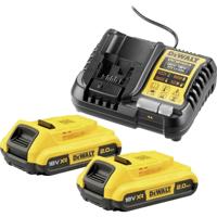 DeWalt Accessoires DCB1104D2-QW 18V Accu voordeelset: 2x 2.0Ah accu&apos;s + XR multilader - DCB1104D2-QW - thumbnail