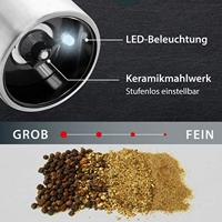 Elektrische peper-/zoutmolen - ADE - KEUKENSPULLEN - Roestvrij staal/kunststof - H 22,5 cm - Inclusief 6 AAA-batterijen - Rood - thumbnail