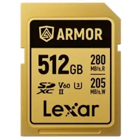 Lexar Pro Gold Armor 512GB SDXC UHS-II V60 - R280/W210 MB/s - IP68 - thumbnail