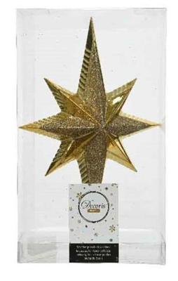 Decoris Piek plastic Goud met glitters 7x15x26cm Decoris Piek plastic Goud met glitters 7x15x26cm