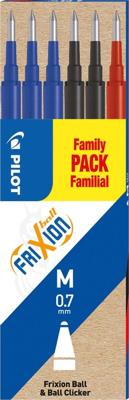 Pilot vulling voor Frixion Ball en Frixion Ball Clicker, etui met 6 stuks in klassieke kleuren