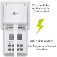 Tijdklok schakelklok stopcontact uitvoering Weekklok digitaal spatwaterdicht IP44 - thumbnail