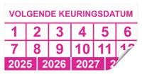 Keuringssticker volgende keuringsdatum rechthoek 50 x 25 mm - 250 stuks (op rol) - thumbnail