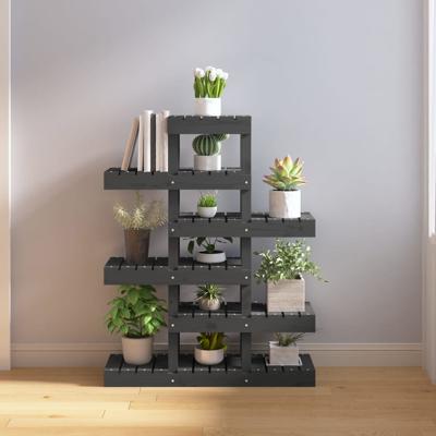 VidaXL Plantenstandaard 85x25x109,5 cm massief grenenhout grijs VidaXL Plantenstandaard 85x25x109,5 cm massief grenenhout grijs