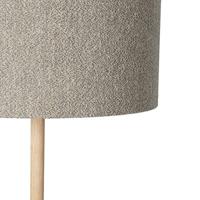 QAZQA Landelijke vloerlamp hout met boucle kap taupe - Mels - thumbnail