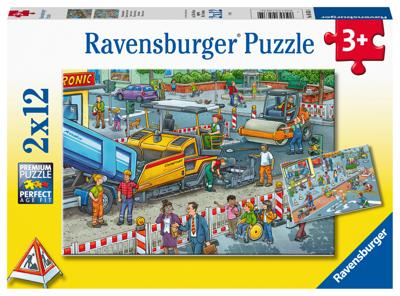 Ravensburger puzzel werk aan de weg - twee puzzels - 12 stukjes - kinderpuzzel