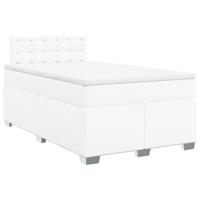 Boxspring met matras kunstleer wit 120x200 cm - thumbnail