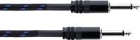 Cordial 14769 Jackplug Instrumenten Aansluitkabel [1x Jackplug male 6,3 mm (mono) - 1x Jackplug male 6,3 mm (mono)] 3 m Zwart, Blauw Textielmantel - thumbnail