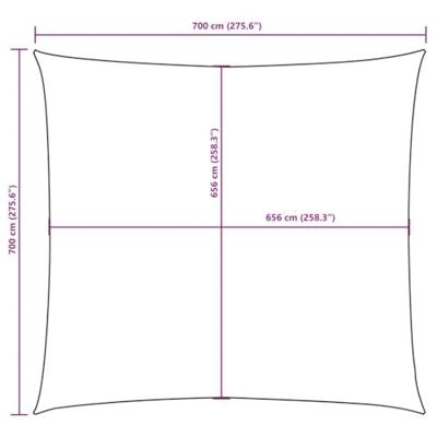 VidaXL Zonnescherm vierkant 7x7 m oxford stof zwart VidaXL Zonnescherm vierkant 7x7 m oxford stof zwart