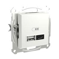 Schneider Electric EPH2770421D Wandcontactdoos met USB Asfora Wit (glanzend) 1 stuk(s) - thumbnail