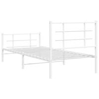 Bedframe met hoofd- en voeteneinde metaal wit 90x190 cm - thumbnail