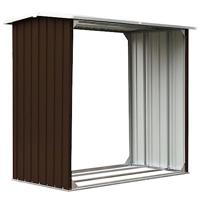 Haardhoutschuur 172x91x154 cm gegalvaniseerd staal bruin - thumbnail