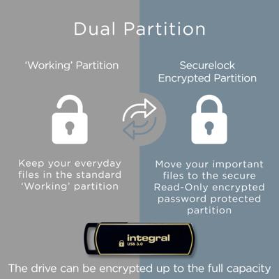 Integral INFD256GB360SEC3.0 USB flash drive 256 GB USB Type-A 3.2 Gen 1 (3.1 Gen 1) Zwart, Goud