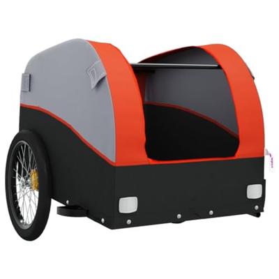 Fietstrailer 45 kg ijzer zwart en oranje Fietstrailer 45 kg ijzer zwart en oranje