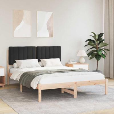 Bedframe met Gevoerd Hoofdgedeelte Zwart 135 x 190 cm Bedframe met Gevoerd Hoofdgedeelte Zwart 135 x 190 cm