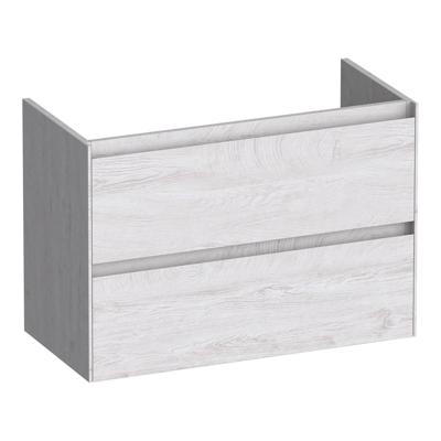 Brauer Inspire - Onderkast Ondiep - 80 cm - met 2 Softclose Lades Greeploos en 1 Sifon Uitsparing - Forest Seashell