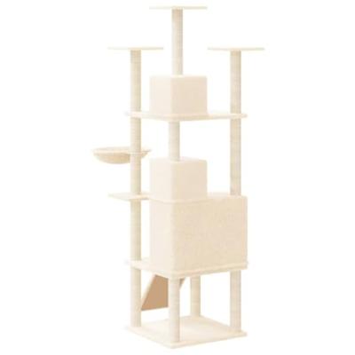 VidaXL Kattenmeubel met sisal krabpalen 175 cm crèmekleurig