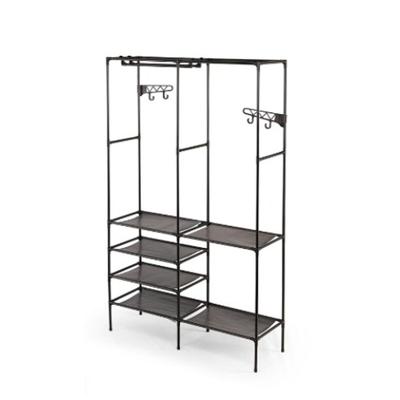 Klerenkast Kipit Zwart Metaal Stof Polypropyleen 108 x 36 x 170 cm