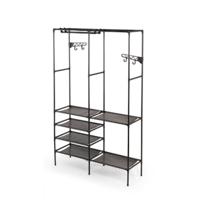 Klerenkast Kipit Zwart Metaal Stof Polypropyleen 108 x 36 x 170 cm - thumbnail