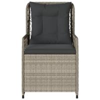 Tuinstoelen 2 st verstelbaar poly rattan lichtgrijs - thumbnail