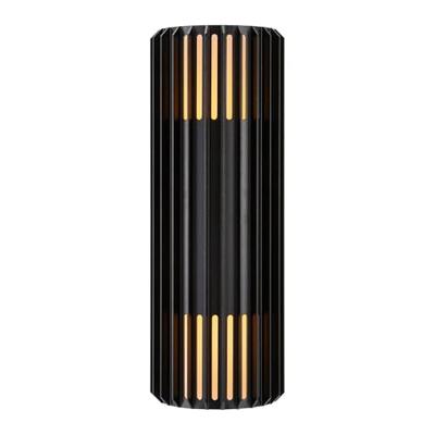 Buitenlamp Aludra Zwart Up Down metaal Ribbel Buitenlamp Aludra Zwart Up Down metaal Ribbel