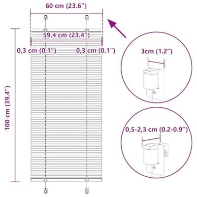 Pliss rolgordijn 60x100 cm stofbreedte 59,4 cm polyester crme - thumbnail