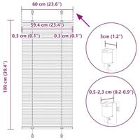 Pliss rolgordijn 60x100 cm stofbreedte 59,4 cm polyester crme - thumbnail