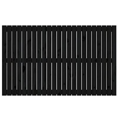 Wandhoofdbord 147x3x90 cm massief grenenhout zwart