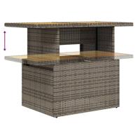 11-delige Loungeset met kussens poly rattan grijs - thumbnail