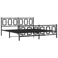 Bedframe met hoofd- en voeteneinde metaal zwart 183x213 cm - thumbnail