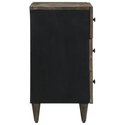 Nachtkastje 50x33x60 cm massief mangohout lichtgrijs