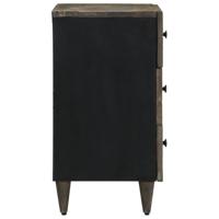 Nachtkastje 50x33x60 cm massief mangohout lichtgrijs - thumbnail